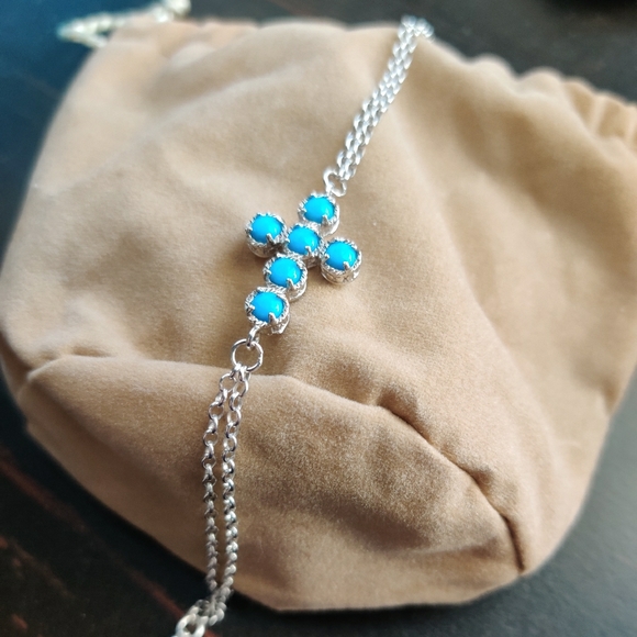 Turquoise Cross Bracelet - Picture 1 of 2